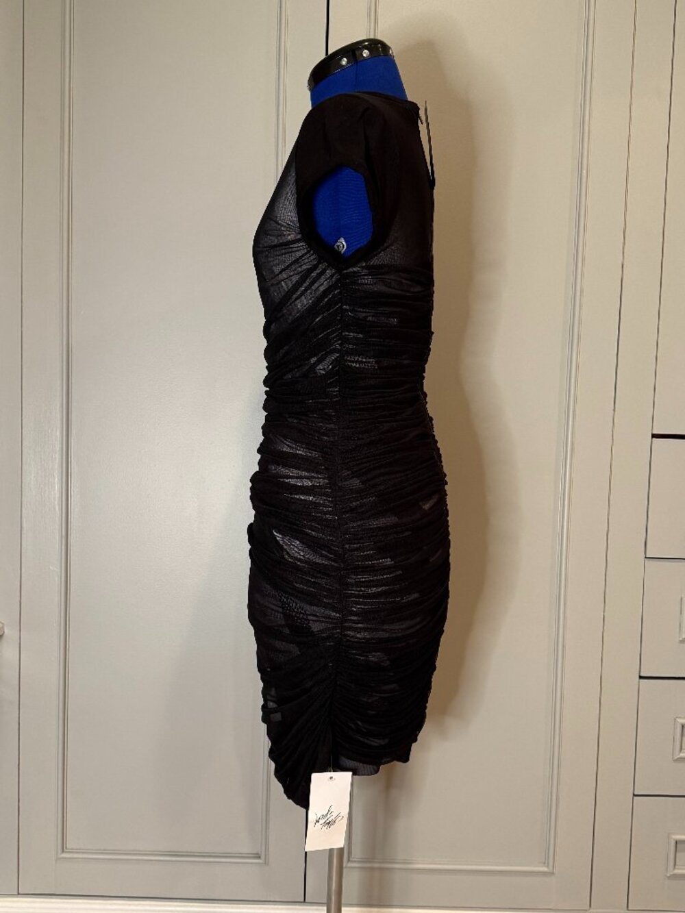 BCBGMAXAZRIA Bodycon Dress with Mesh Overlay, Size M, NWT - Picture 3 of 6